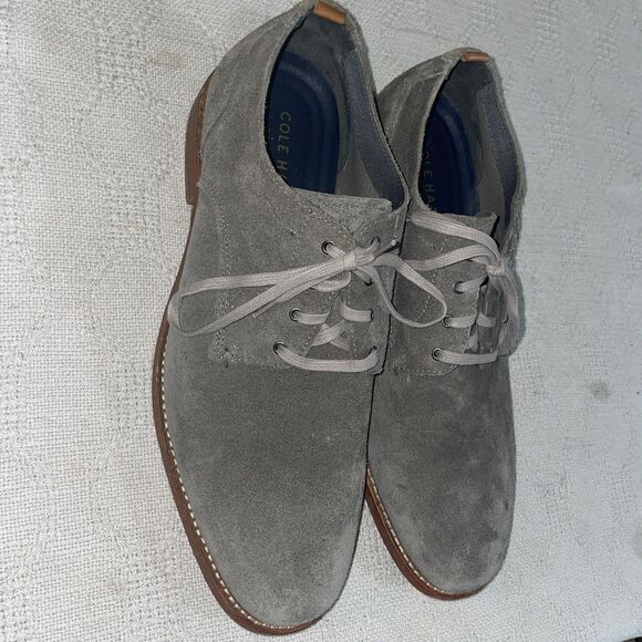 Cole Haan Grand 360 Men’s Dress Shoes Size 11.5 M Gray Suede Leather Going Out - Picture 4 of 12
